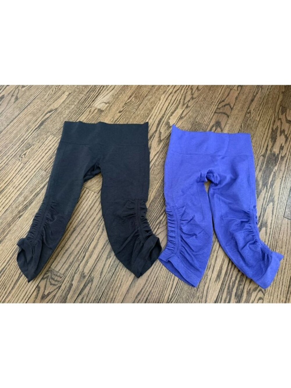 Lot of 2 Lululemon In The Flow Crop II Black + Purple Size 4